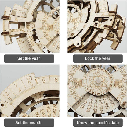 Holzbausatz Perpetual Calendar 3D Modellbau Mechanisch für Jugendliche und Erwachsene