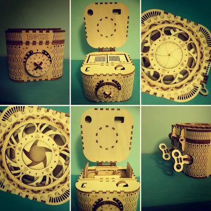 Holz Puzzle 3D Laserschnitt Schatzkiste Modell Kit