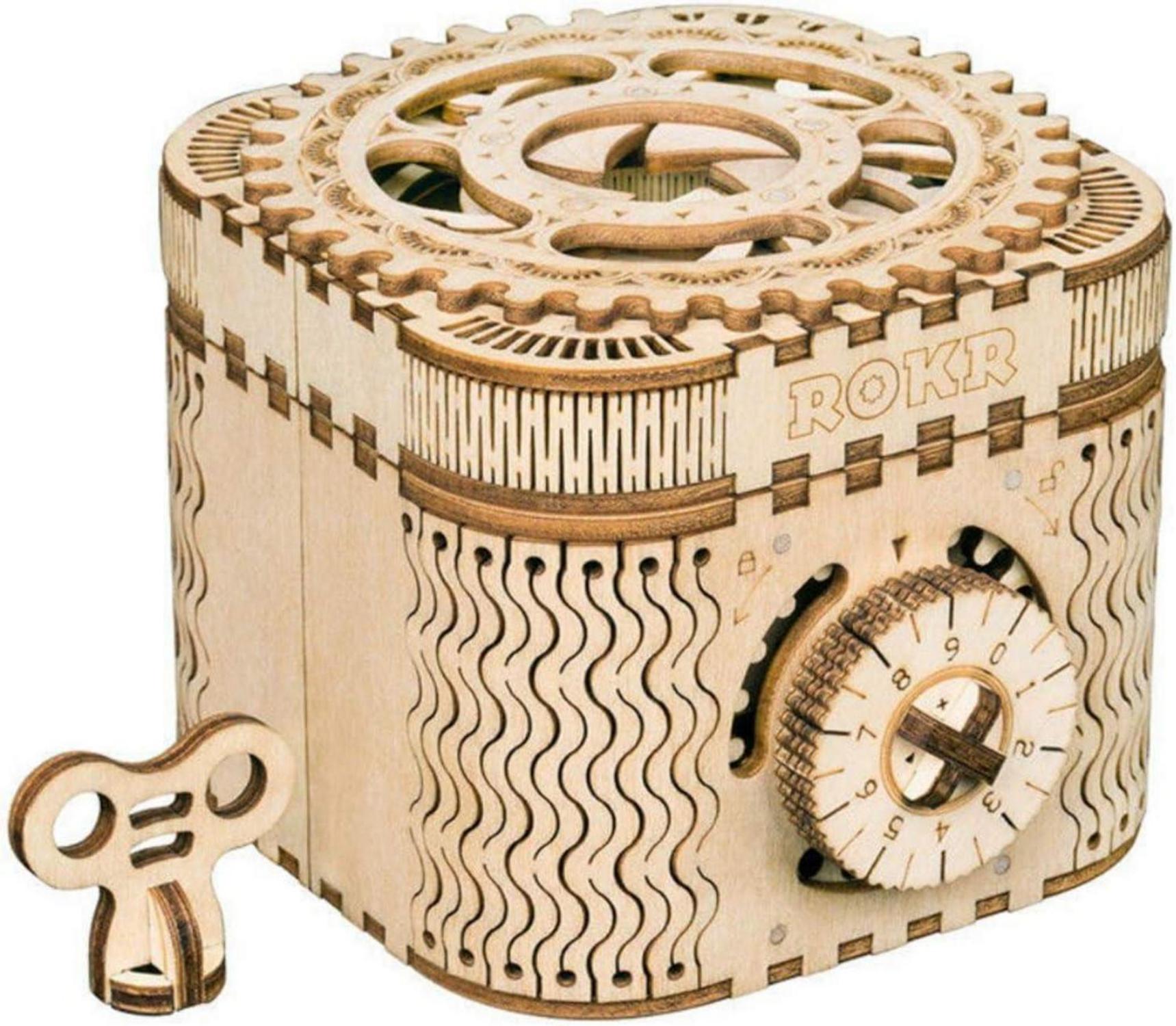 Holzpuzzle 3D Gebäude Schatzkiste Geschenk für Teen und Erwachsene