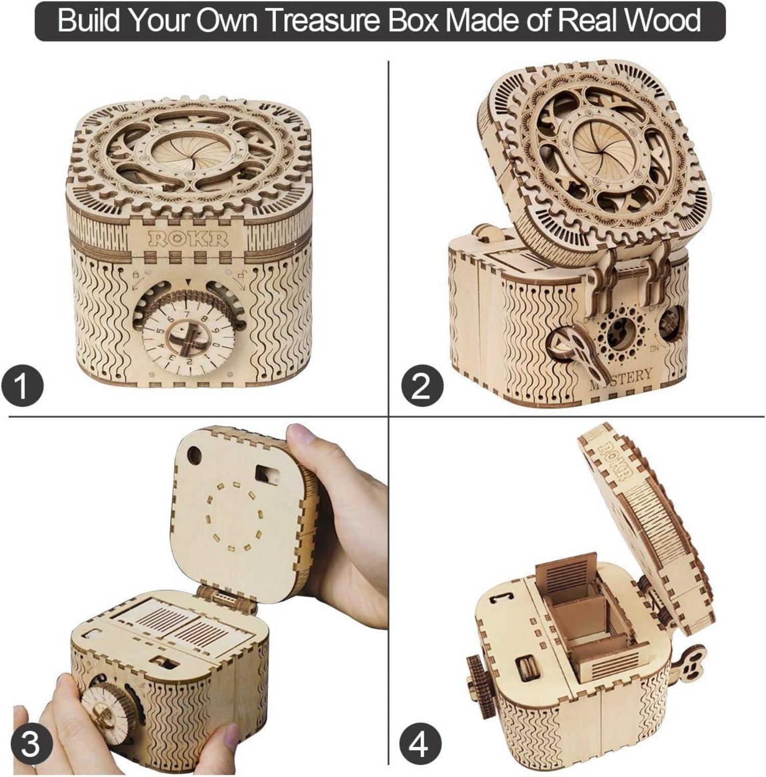 Holz Puzzle 3D Laserschnitt Schatzkiste Modell Kit
