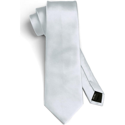 Graue Extra lange Herren Krawatte & Einstecktuch-Set