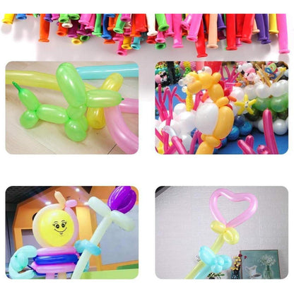 Modellierballons 100 Stück Luftballons mit Ballonpumpe 260Q