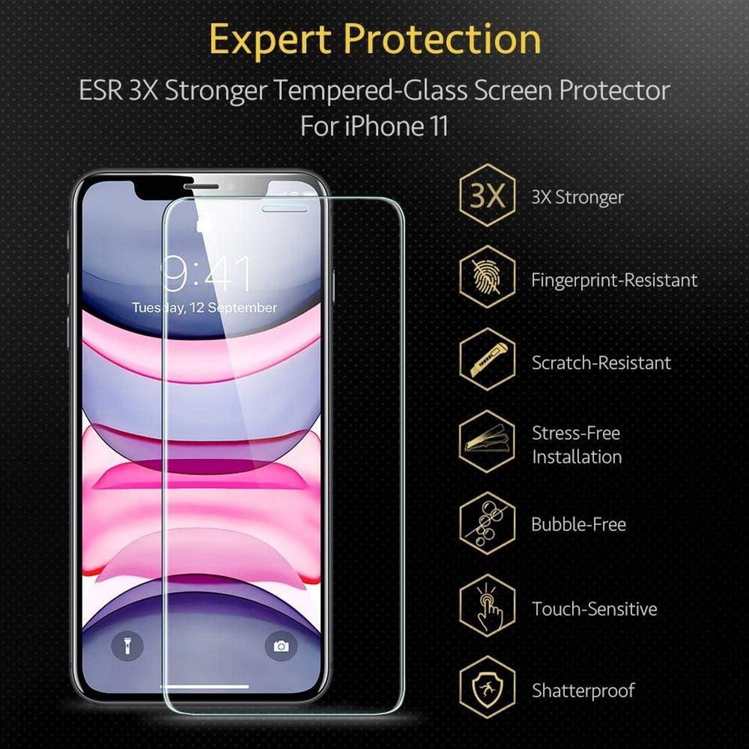 ESR Panzerglas iPhone 11 XR Schutzfolie 2 Stück Face-ID
