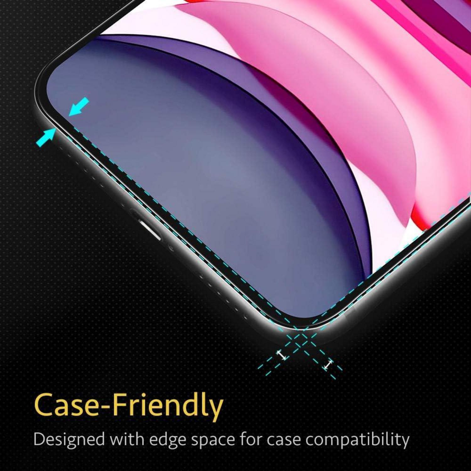 ESR Panzerglas Displayschutz iPhone 11 XR Face-ID Hülle 2er Set