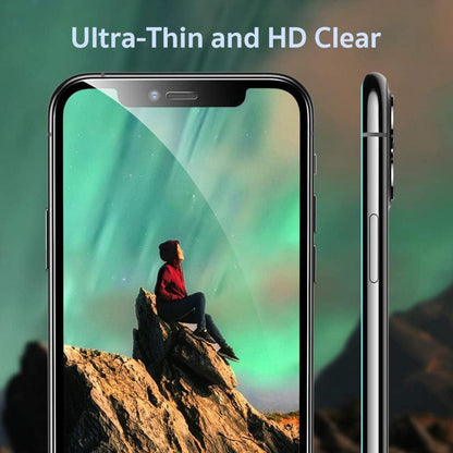iPhone 11 XR Panzerglas Schutzfolie [2 Stück] Montagerahmen 3D-Kanten