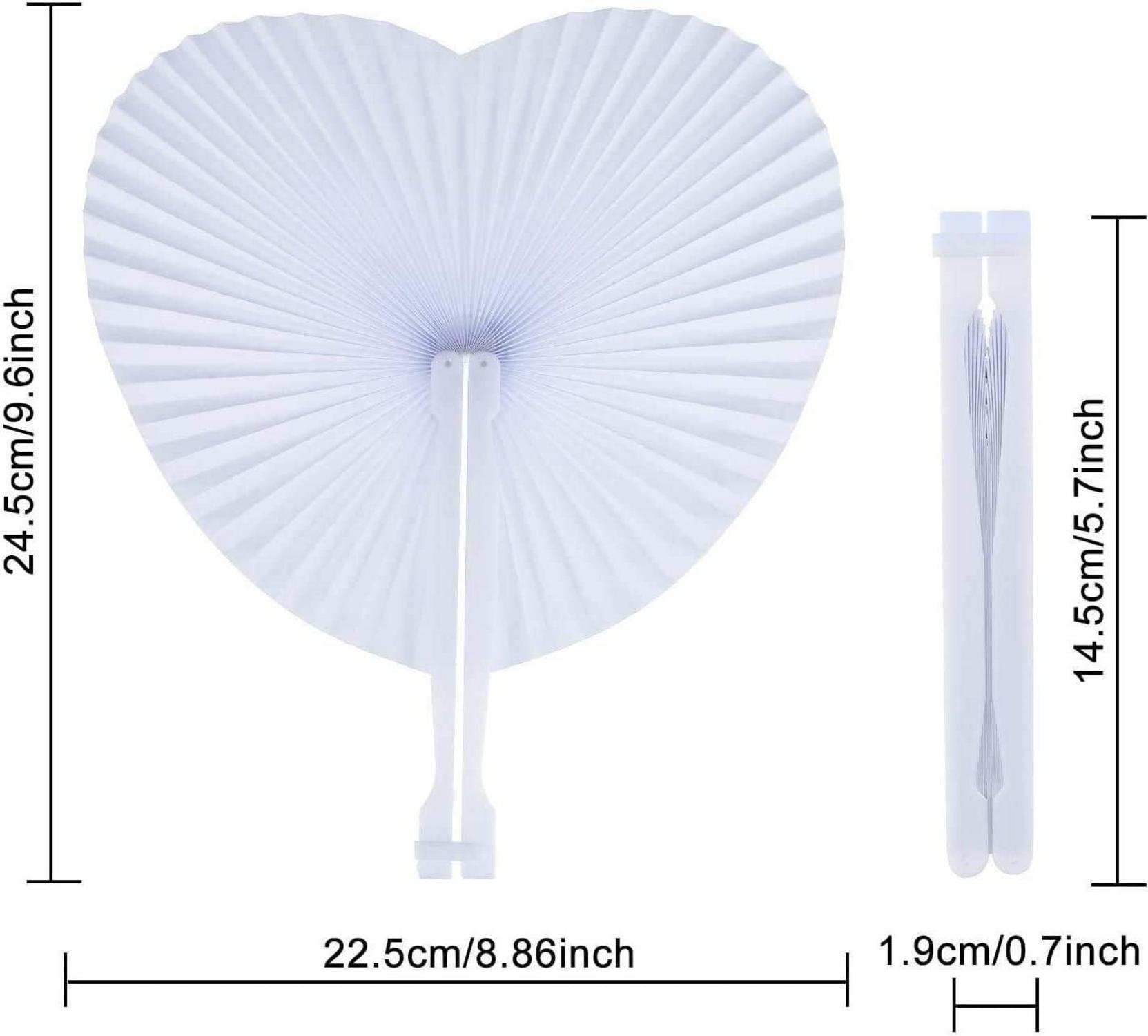 Weißer Papierfächer Herzform 48 Stück Hochzeit Gäste DIY