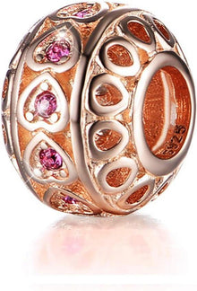 925 Sterling Silber Charm Herz mit Swarovski Kristall für europäische