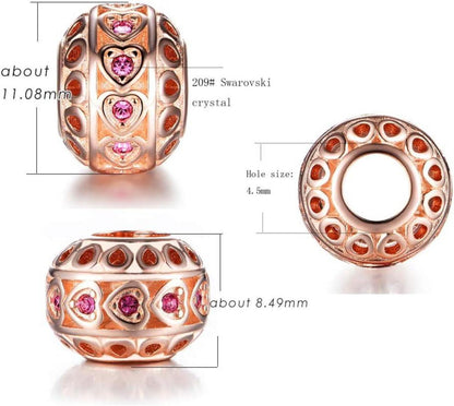 925 Sterling Silber Charm Herz mit Swarovski Kristall für