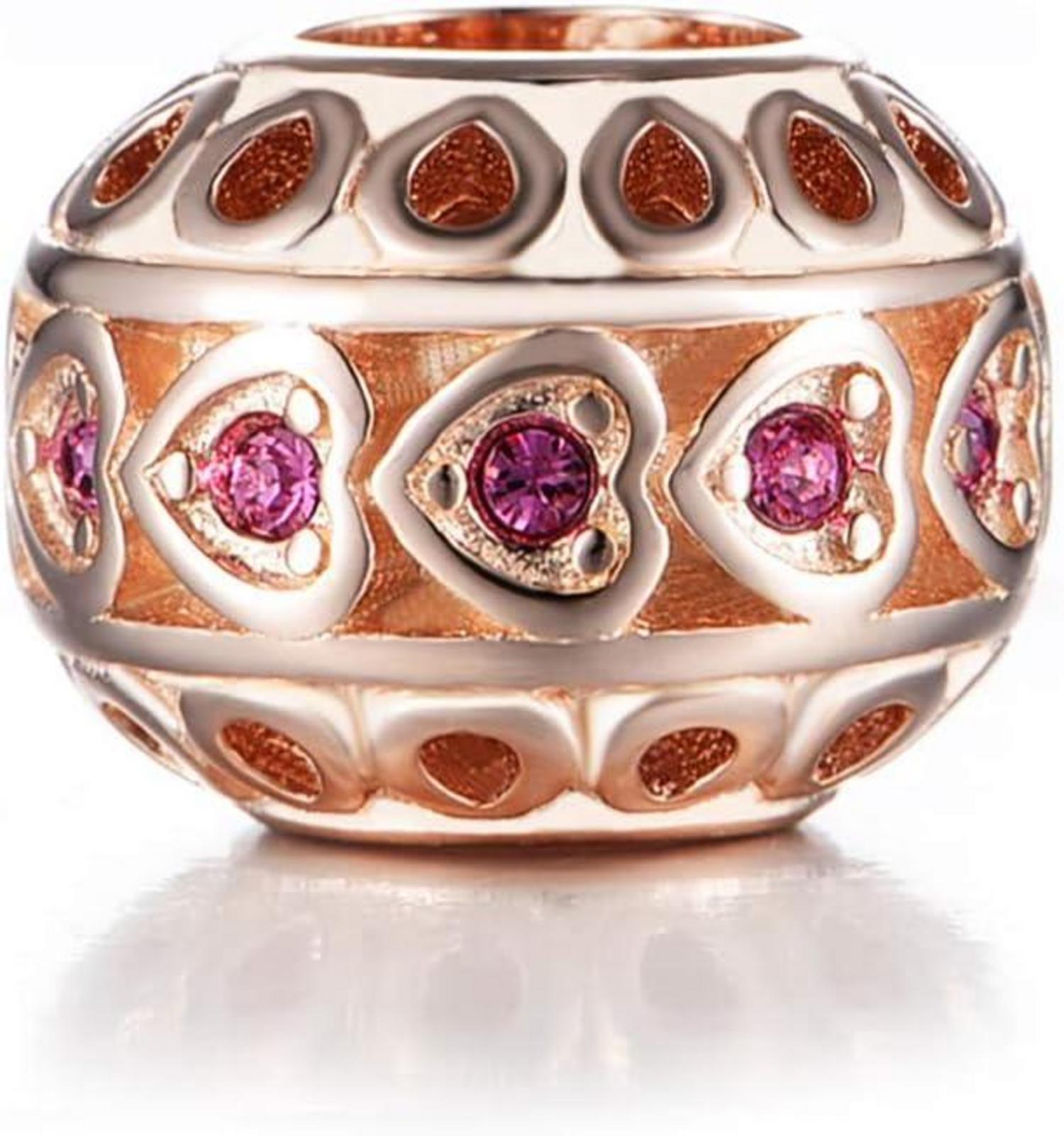 925 Sterling Silber Charm Herz mit Swarovski Kristall für europäische