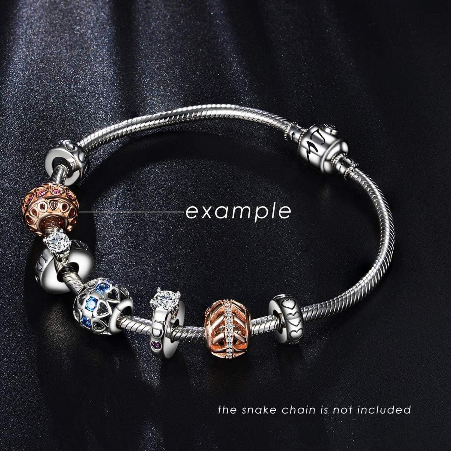 925 Sterling Silber Charm Herz Kristall Perle für Europärische