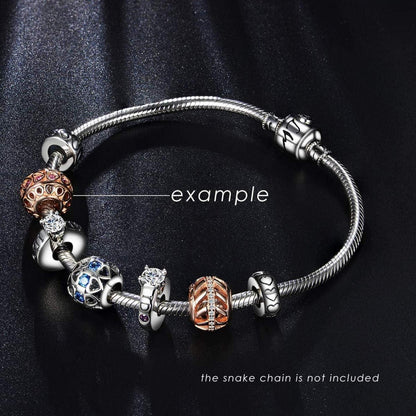 925 Sterling Silber Charm Herz Kristall Perle für Europärische