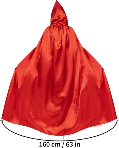 Umhang mit Kapuze für Erwachsene Halloween Vampir Kostüm Rot L