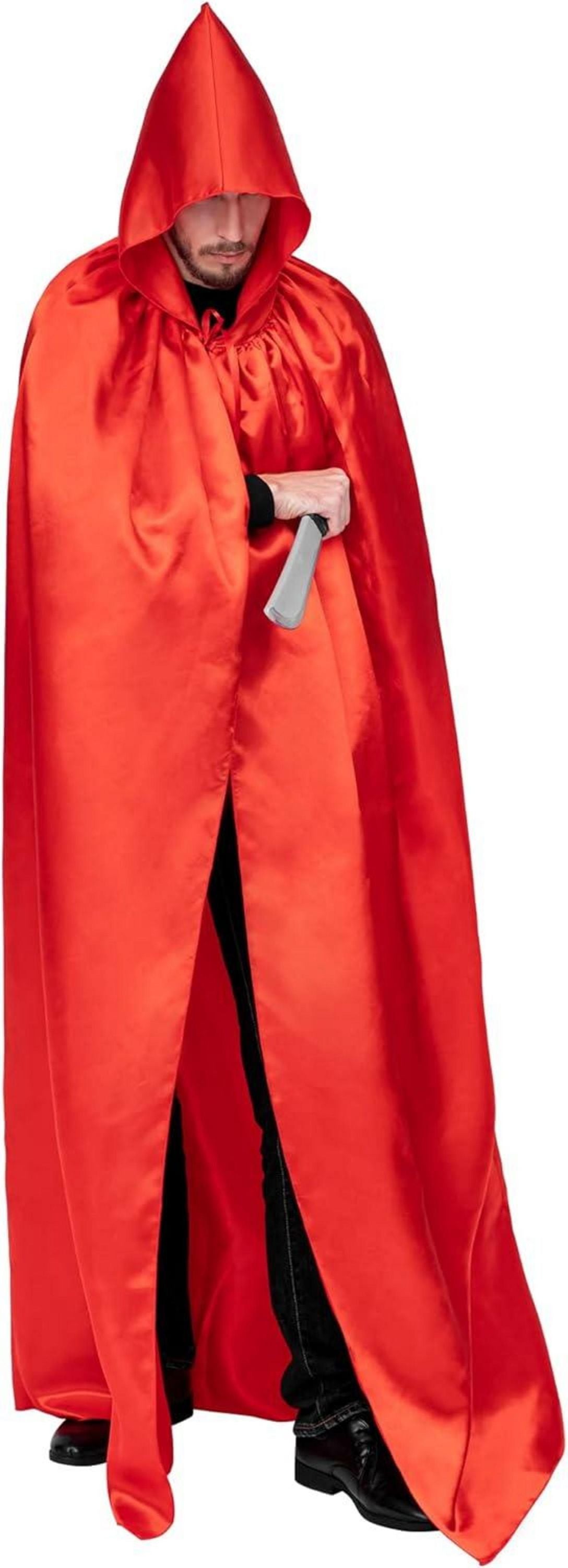 Halloween Umhang Vampir Kostüm Erwachsene Rot L Mit Kapuze