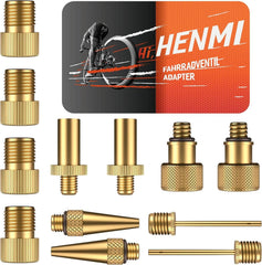 Fahrradventil Adapter Set 12-teilig SV DV AV Kugelpumpe