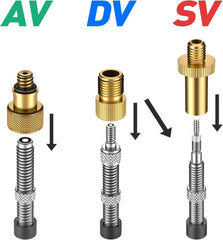 12-teiliger Fahrradventil Adapter Set SV DV AV für Luftpumpe