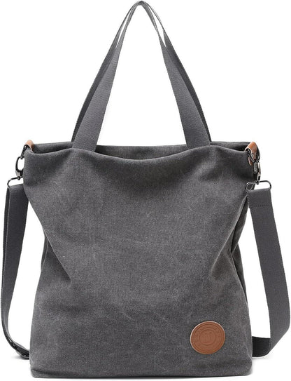 Canvas Schultertasche Damen Handtasche Groß Multifunktionale