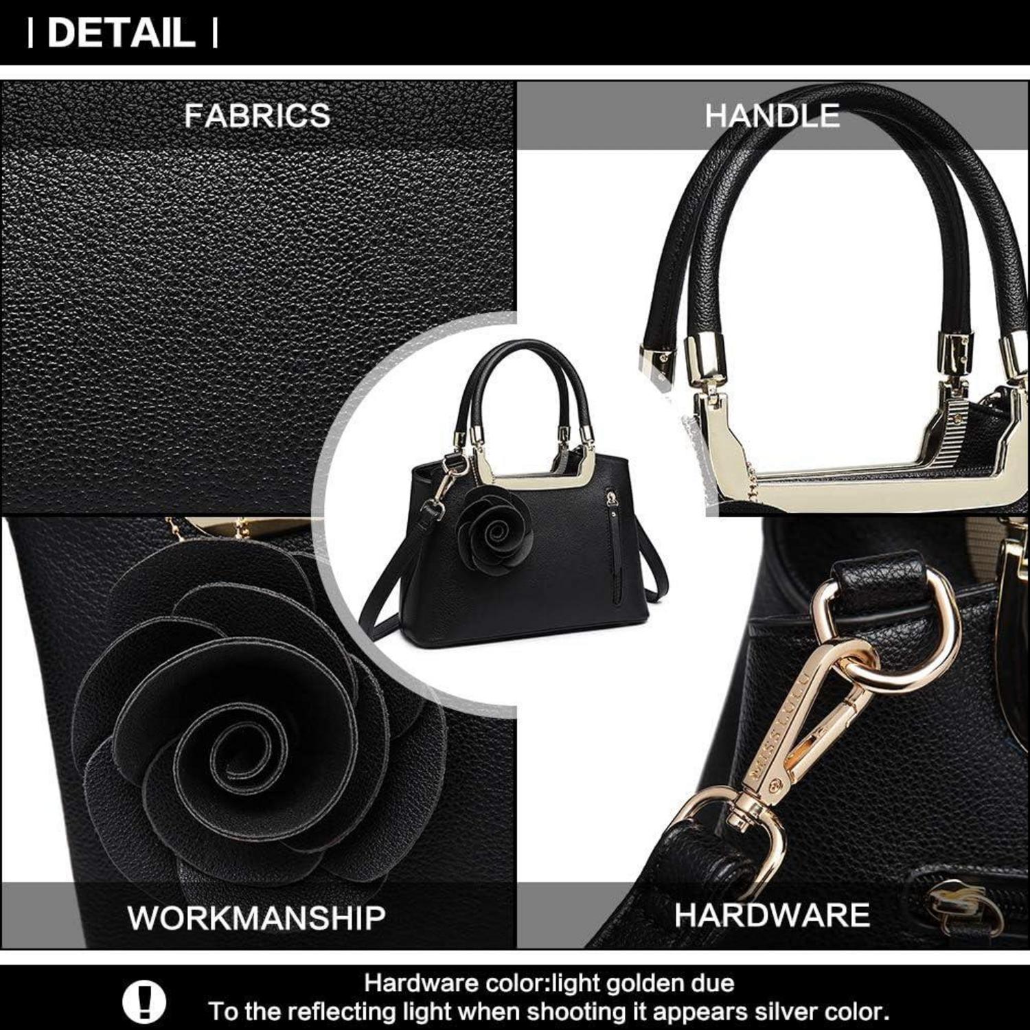 Miss Lulu Damen Handtasche Blumen Henkeltasche Schultertasche Umhängetasche