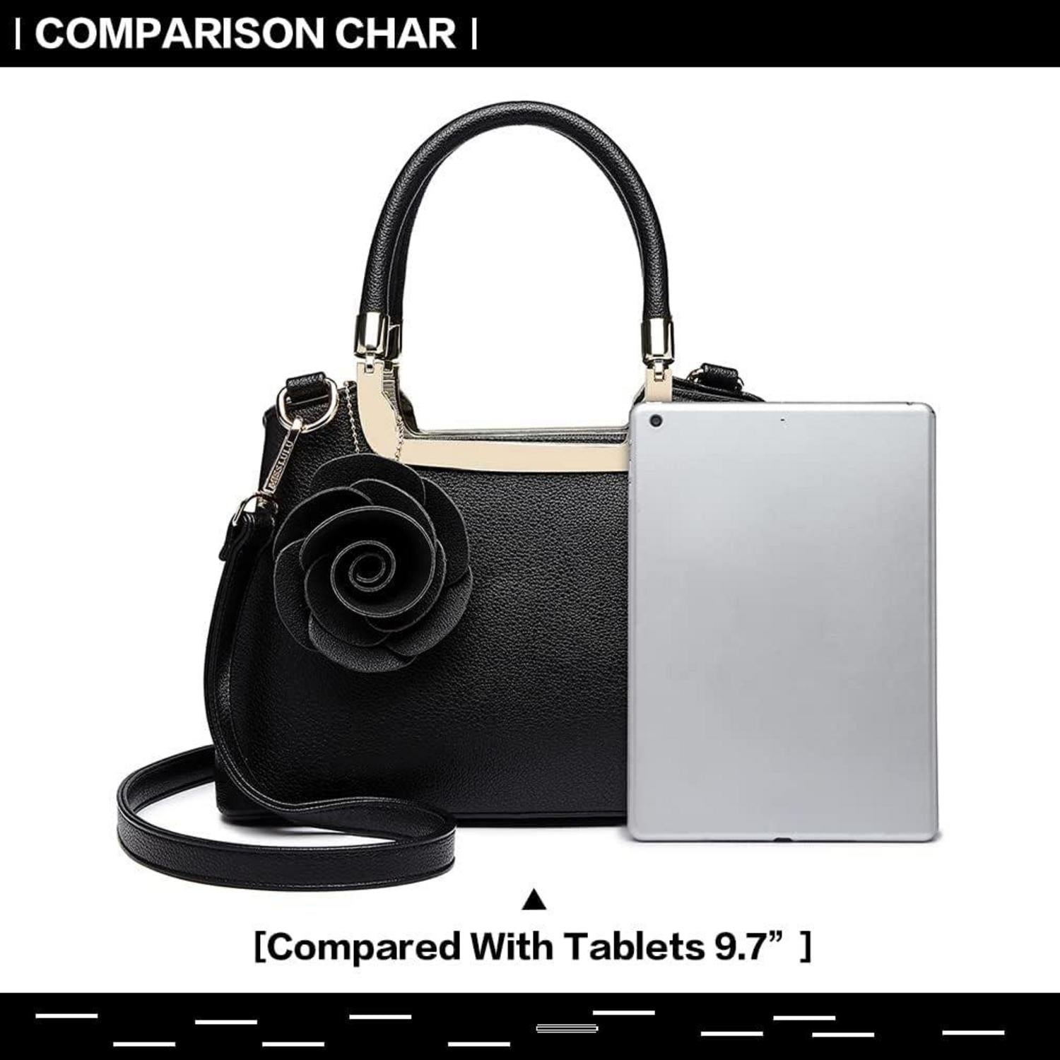 Miss Lulu Damen Handtasche Blumen Schultertasche Elegant Kunstleder