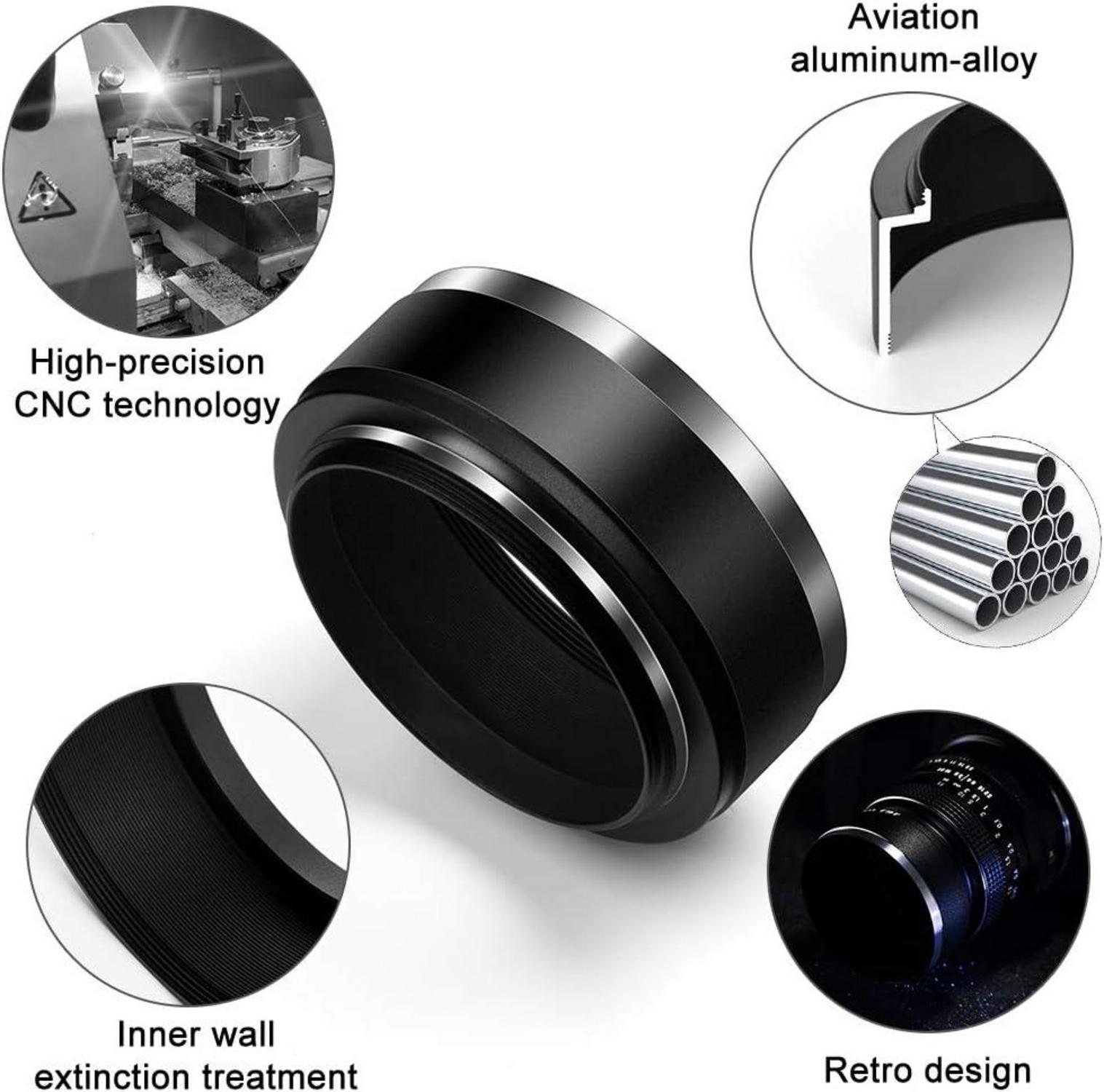 58mm Metall Standard Gegenlichtblende + Objektivdeckel