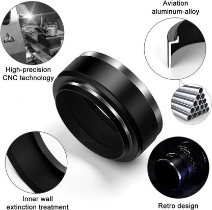 58mm Metall Standard Gegenlichtblende + Objektivdeckel