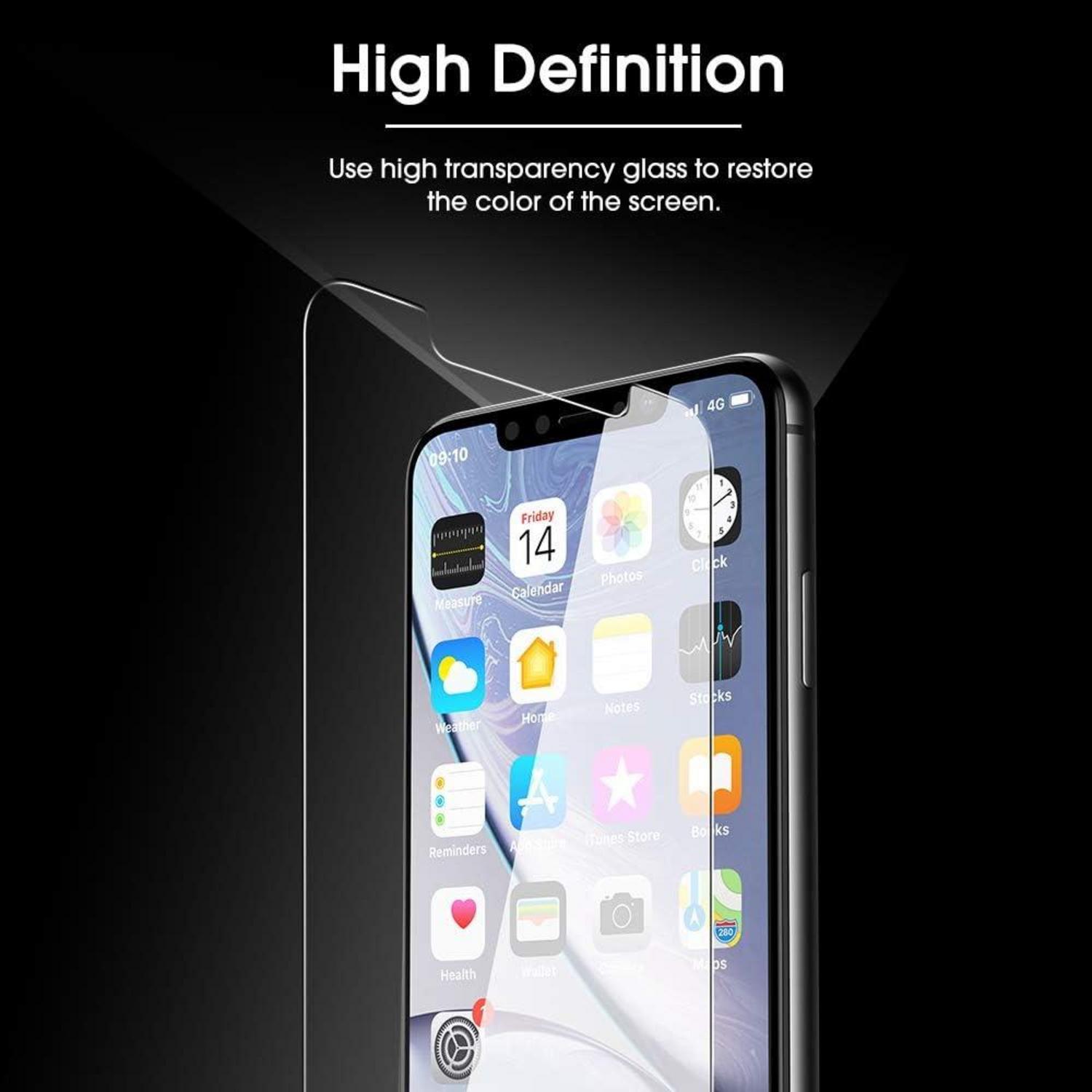 Schutzfolie kompatibel mit iPhone 11/XR, 3 Stück, 9H