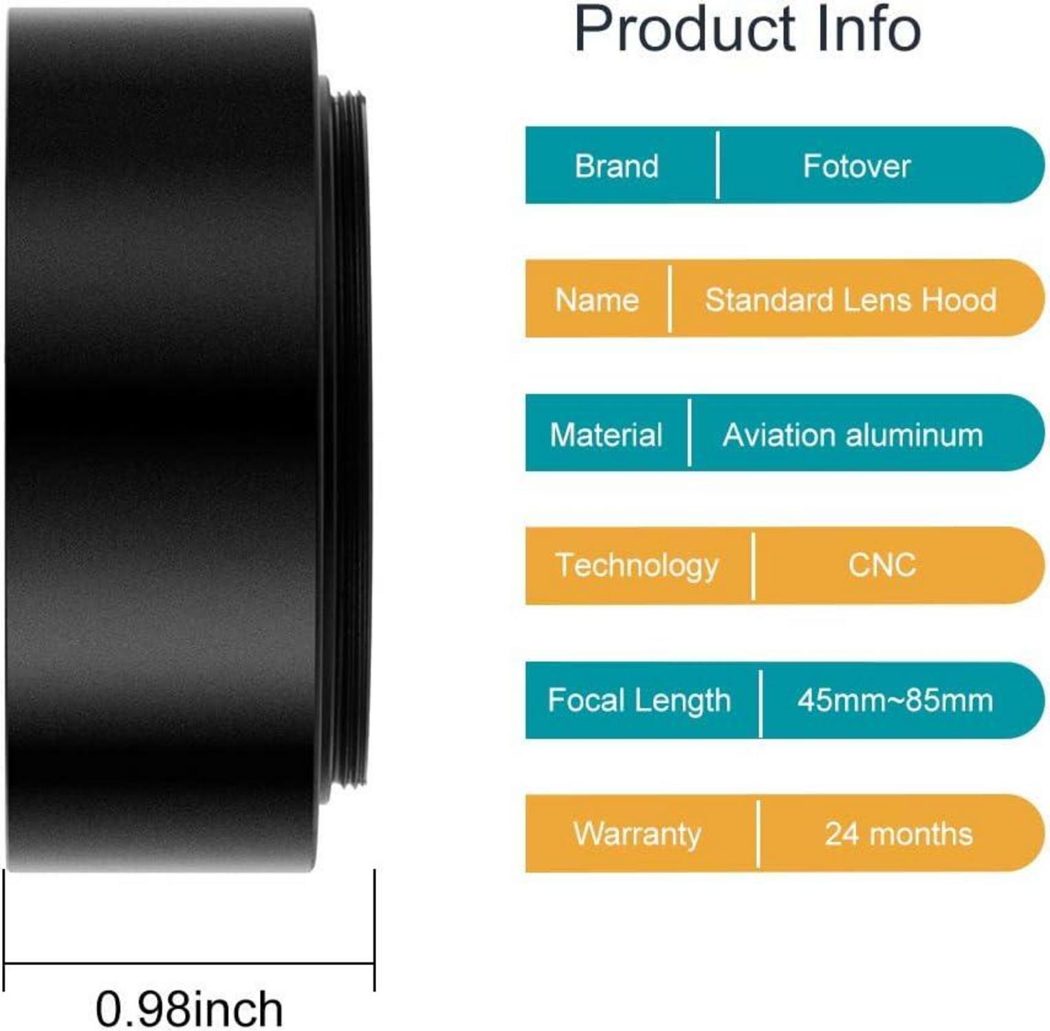 49mm Metall Standard Gegenlichtblende mit Objektivdeckel für Kamera