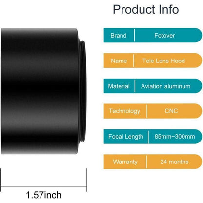 72mm Metall Tele Gegenlichtblende für Kamera Canon Nikon