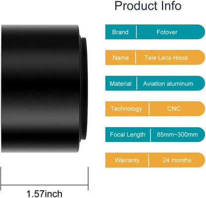 72mm Metall Tele Gegenlichtblende Sonnenblende Streulichtblende für Kamera