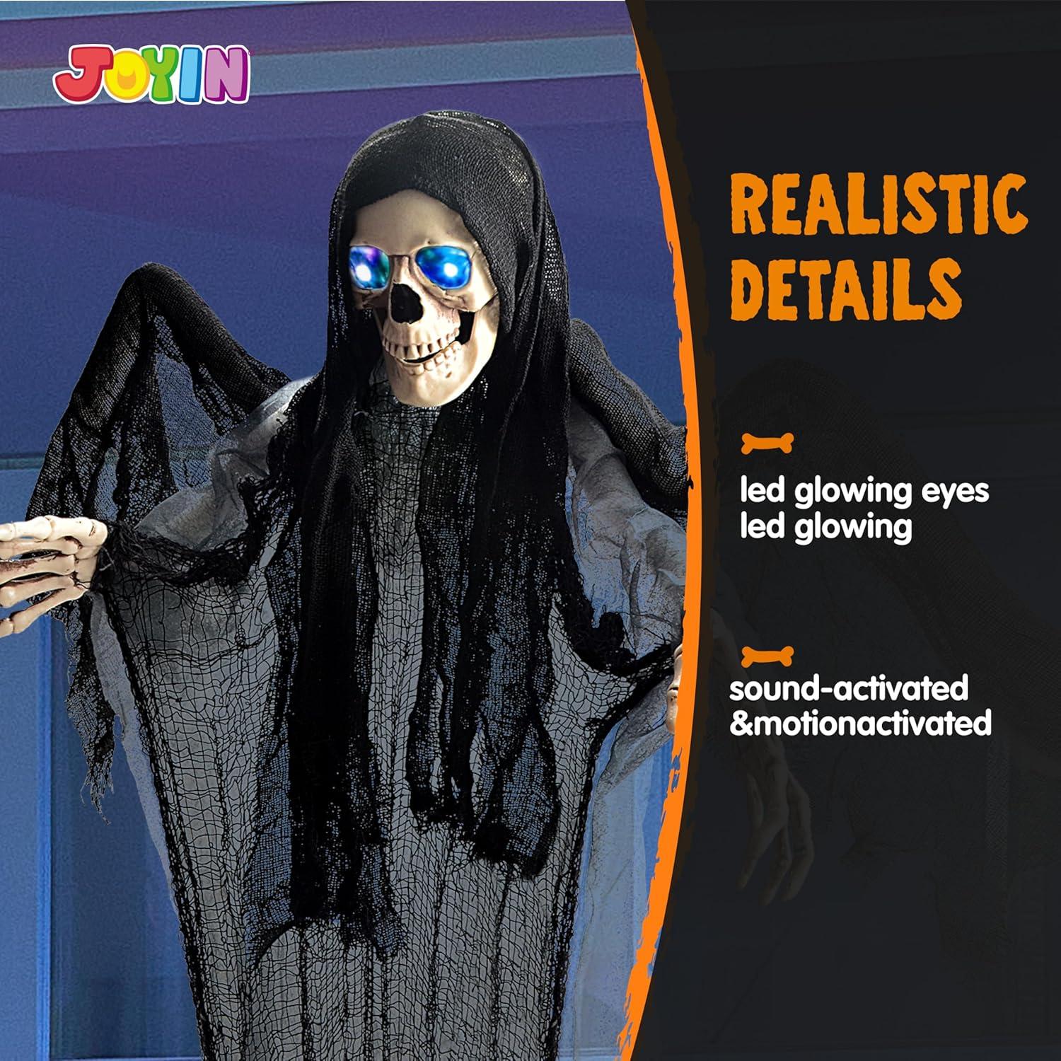Hängende Skelett Geister mit LED-Augen, Halloween Dekorationen