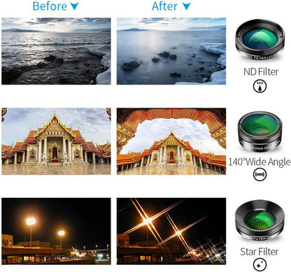 Apexel 6-in-1 Handy-Objektiv-Kit für iPhone Samsung Smartphones