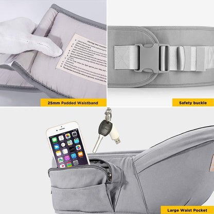 GAGAKU Baby Hüftsitz Leichte Taille Hocker Grau 0-36 Monate