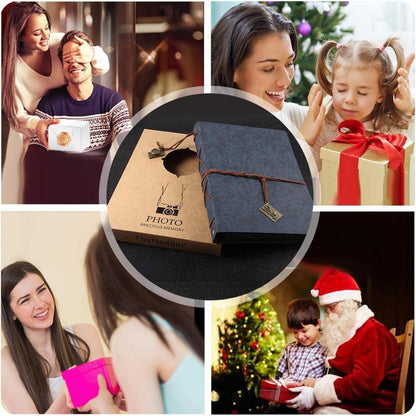 Scrapbook Fotoalbum Blau Leder Selbstgestalten 60 Schwarze