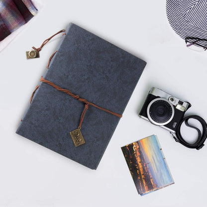 Scrapbook Fotoalbum Blau Leder Selbstgestalten 60 Schwarze