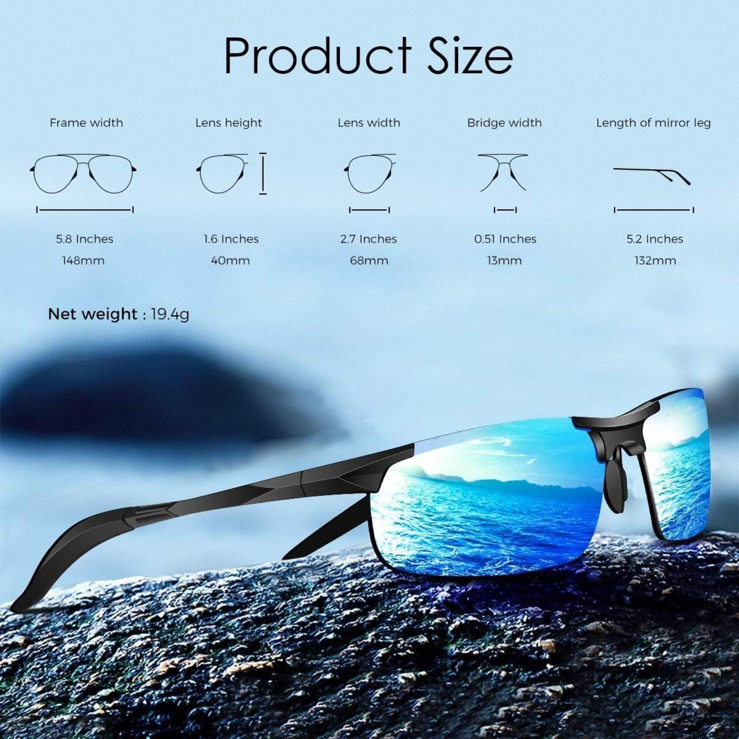 DADA-PRO Sportbrille Herren Polarisiert UV400 Schutz Blau
