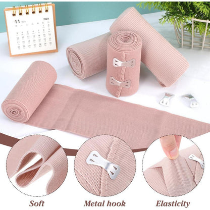 Healifty Elastischer Kompressionsverband mit Metallclips, 4