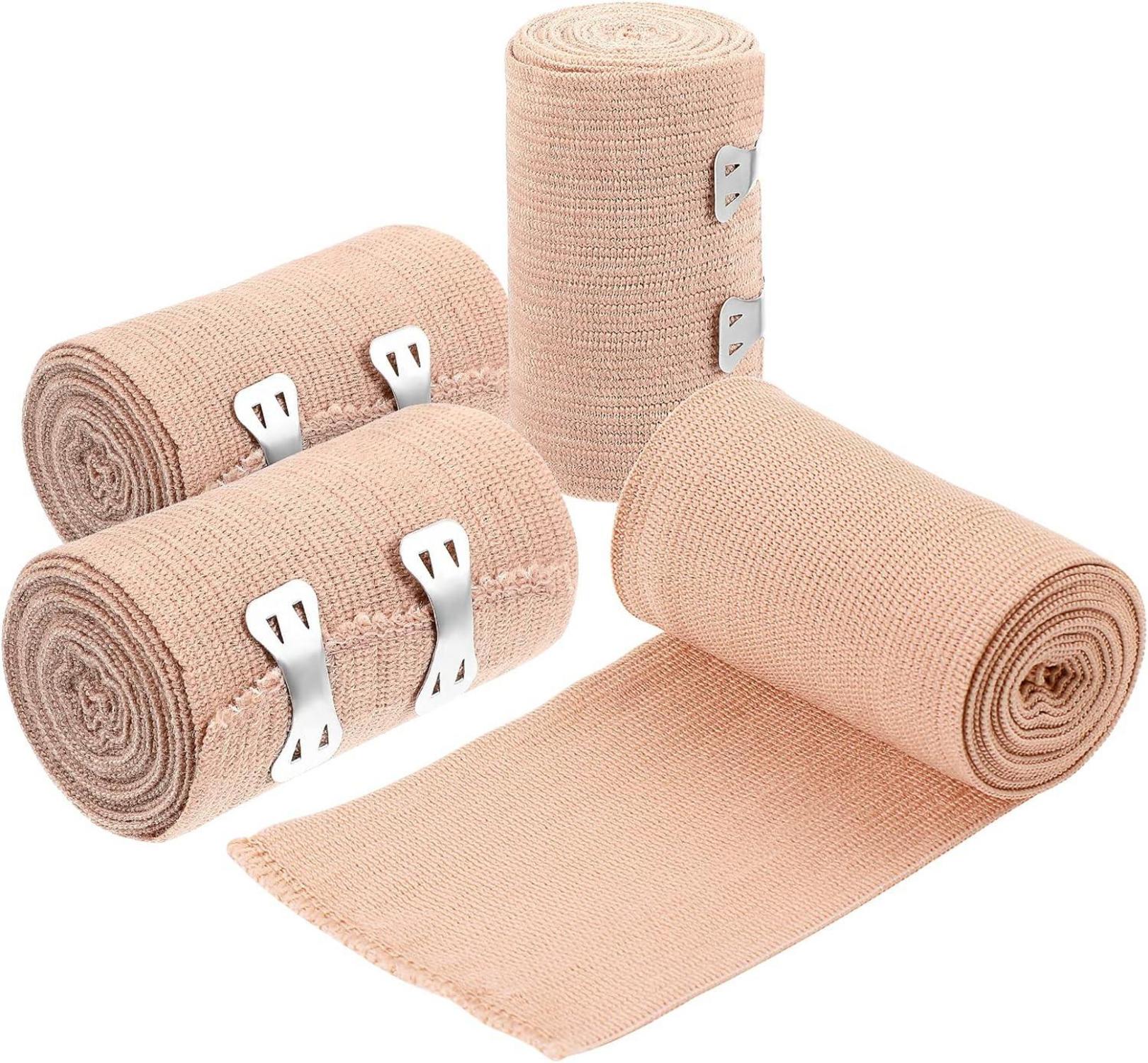 Elastische Medizinische Kompressionsrolle mit Metallclips, 4 Stück