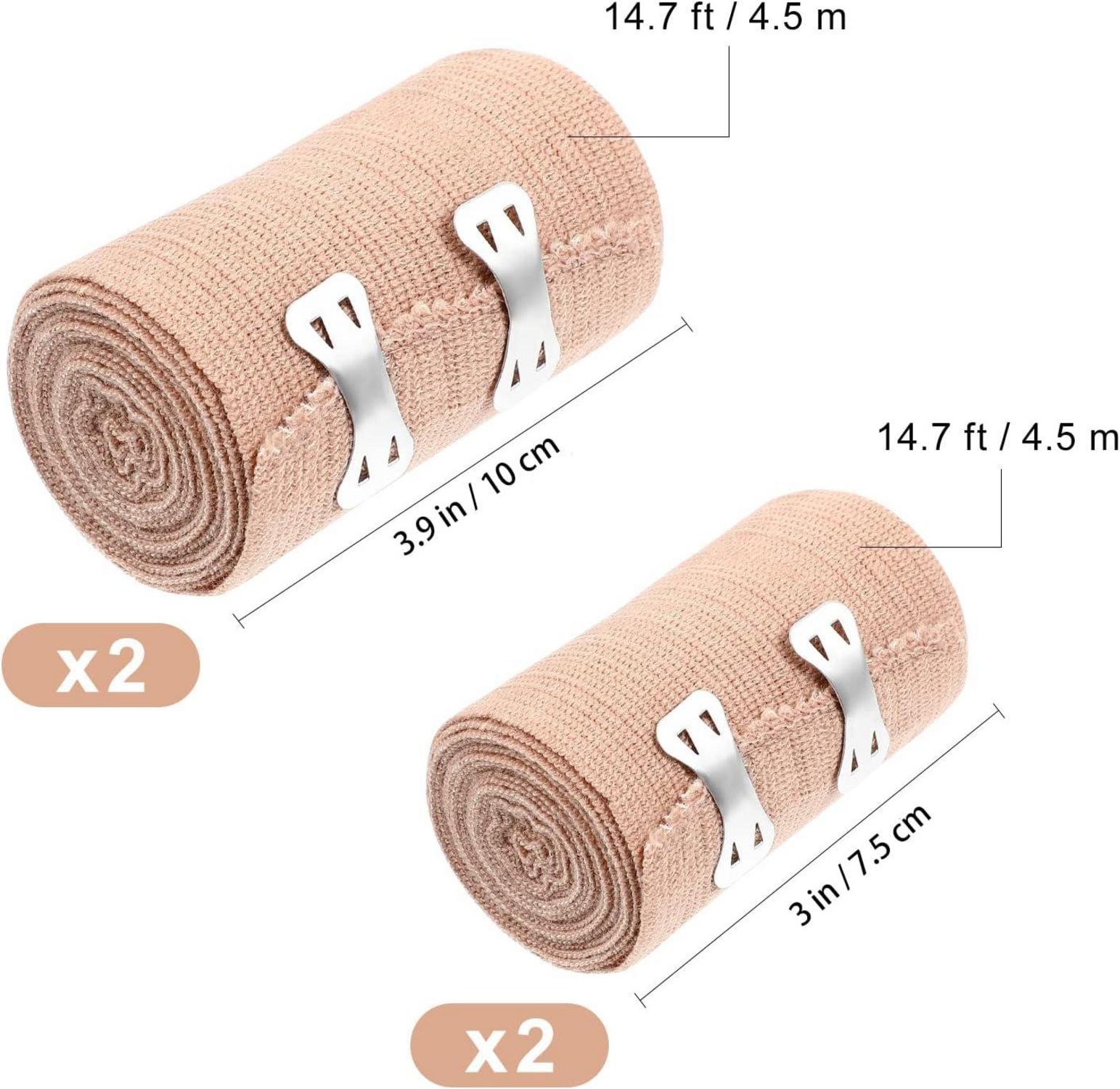 Elastische Medizinische Kompressionsrolle mit Metallclips, 4 Stück