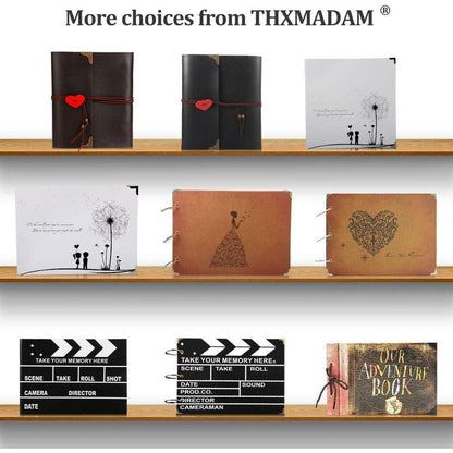 ThxMadam Fotoalbum Schwarze Papier 26x21.5CM Refill Seiten