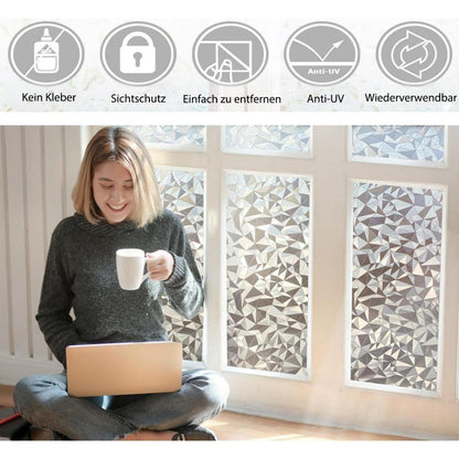 Zindoo Fensterfolie Blickdicht Selbsthaftend 44.5x200cm