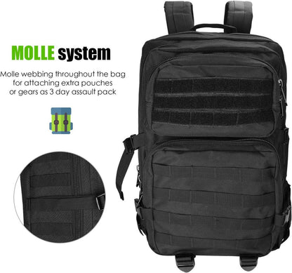 Taktischer Rucksack 40L Militär Assault Pack Schwarz