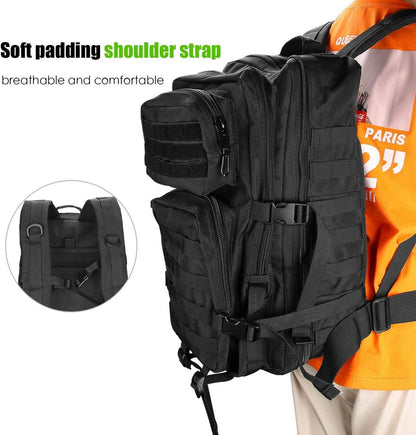 Taktischer Militär Rucksack 40L Große Kapazität Schwarz Outdoor
