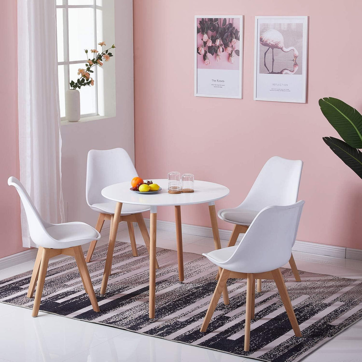 Runder Esstisch Skandinavisch Weiß 80cm Küchentisch MDF