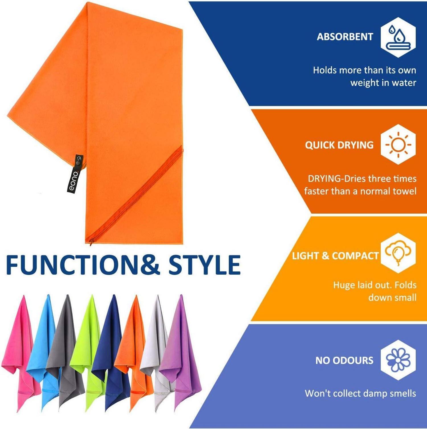 Mikrofaser Handtuch 8 Farben Ultra leicht schnelltrocknend 180cm x