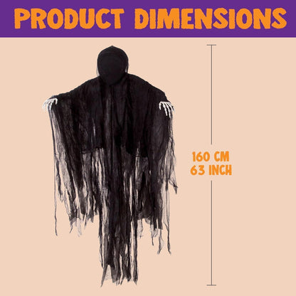 JOYIN 152,4 cm Halloween Sensenmann Schwarze Horrorrobe