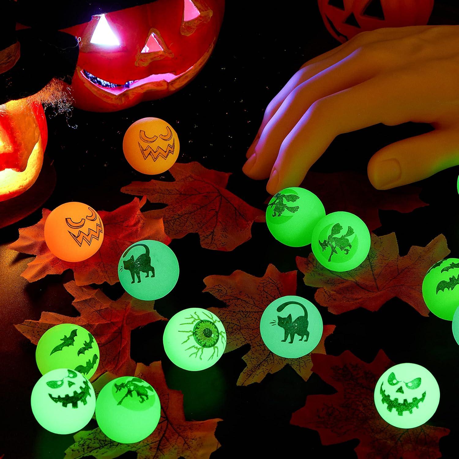 Halloween Flummi im Dunkeln leuchtende Bälle Set 72 Stück 32mm