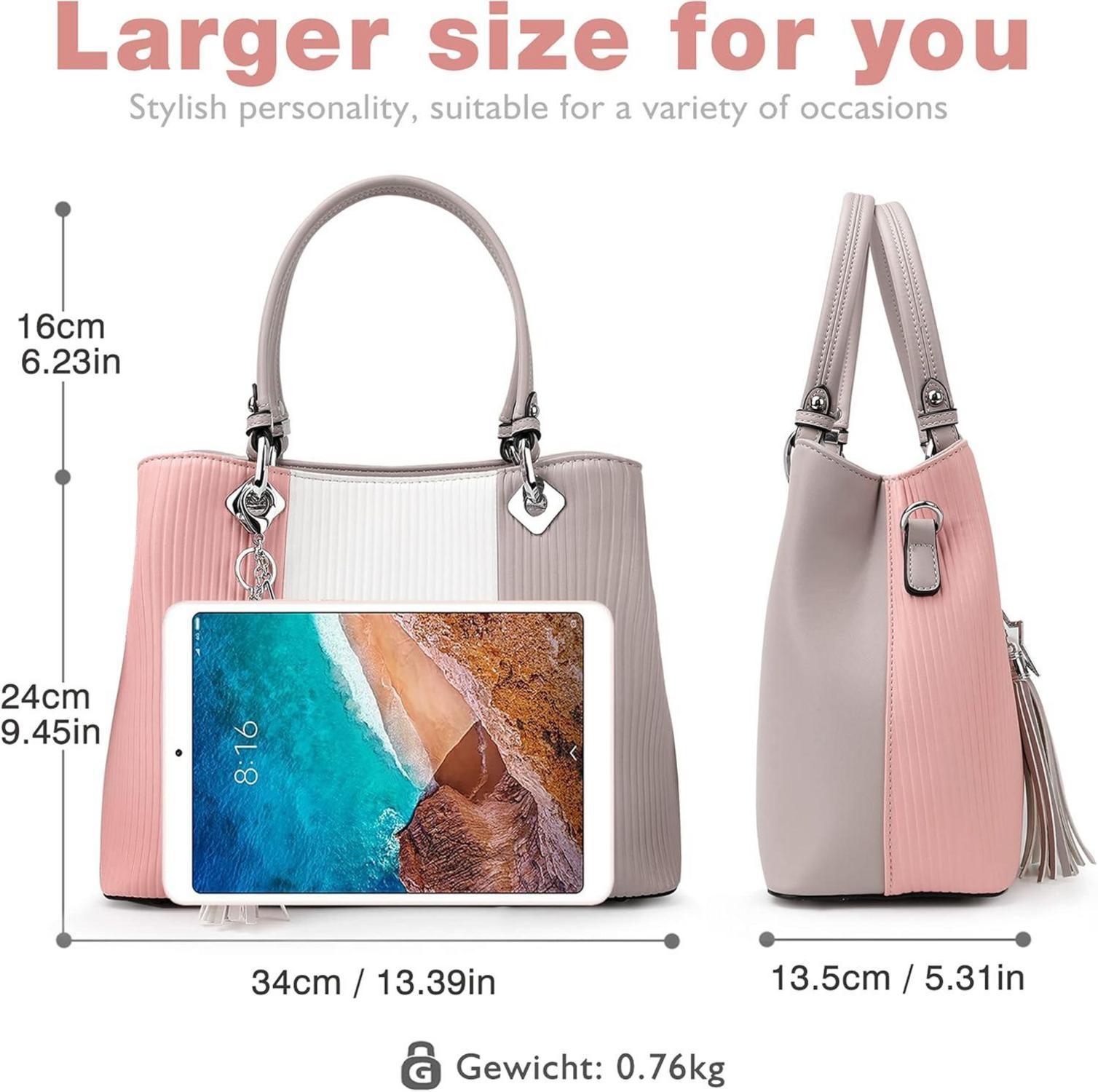 Pomelo Best Damen Handtasche, gestreift, Umhängetasche, mehrere Innentaschen