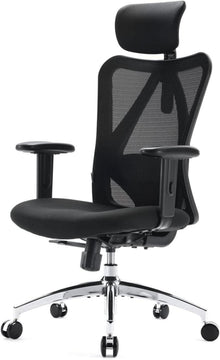 Ergonomischer Bürostuhl mit Lordosenstütze, Kopfstütze, Armlehne