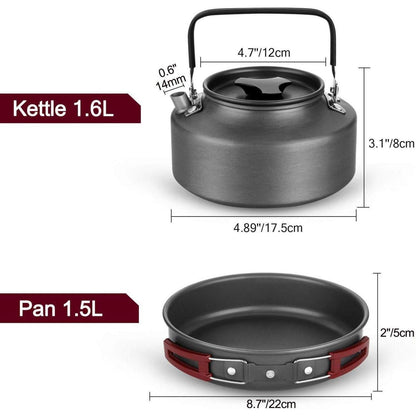 Camping Geschirr Set Edelstahl Outdoor Kochen Picknick 4