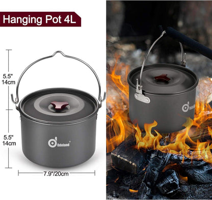 Camping Geschirr Set Edelstahl für Outdoor Kochen 4 Personen