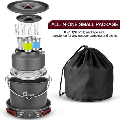 Camping Geschirr Set Edelstahl Outdoor Kochen 4 Personen